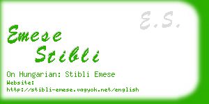 emese stibli business card